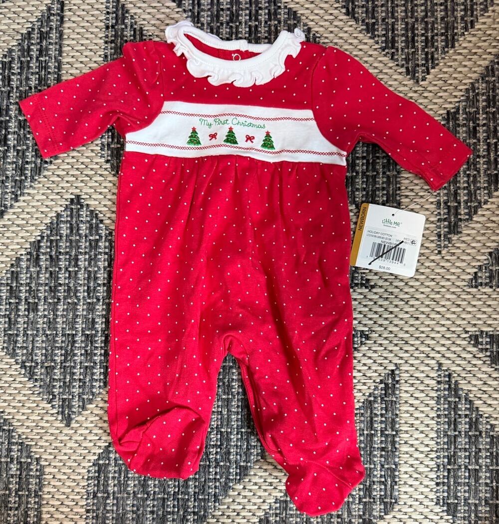 Little Me My First Christmas Footed One Piece Size Newborn